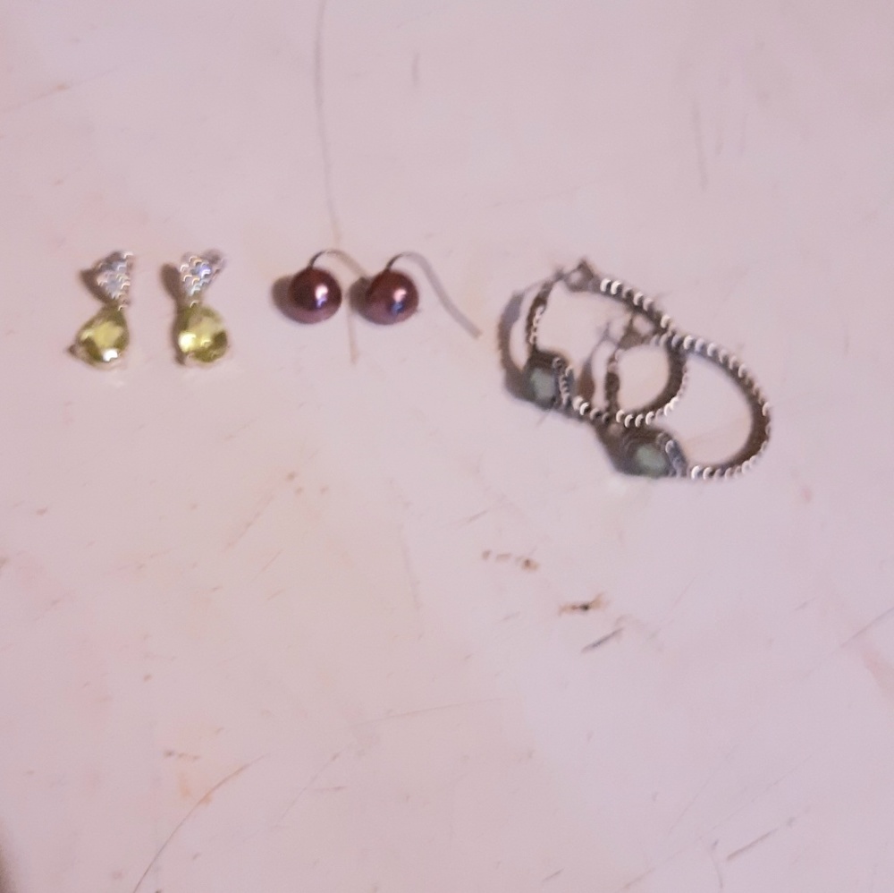 3 pairs of costume earrings
